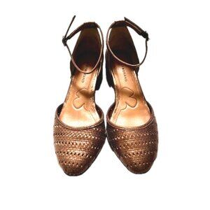 Lucky Brand Maliya Ankle Strap Heeled Sandal Shoes - Size 7 Bronze